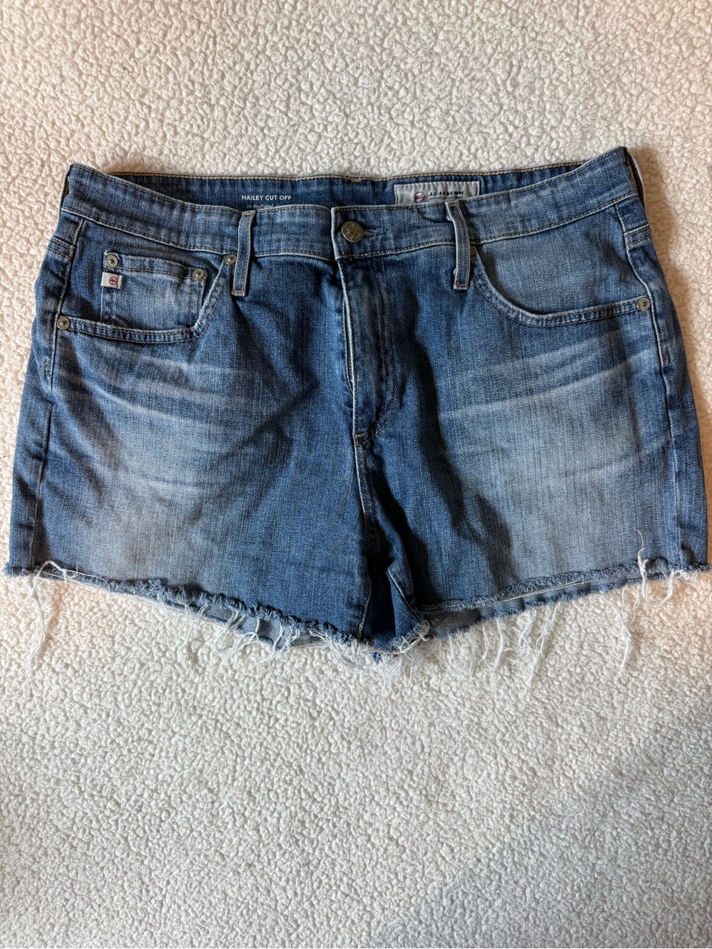AG Adriano Goldschmied Blue Denim Cutoff Jean Shorts